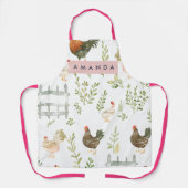 Personalized Rustic Farmhouse Chicken & Greenery Schort (Voorkant)