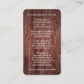 Personalized Rustic Floral Photo Memorial Card Notitiekaartje (Achterkant)