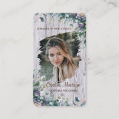 Personalized Rustic Floral Photo Memorial Card Notitiekaartje (Voorkant)