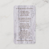 Personalized Rustic Floral Photo Memorial Card Notitiekaartje (Achterkant)