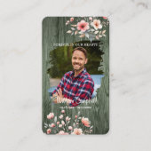 Personalized Rustic Floral Photo Memorial Card Notitiekaartje (Voorkant)