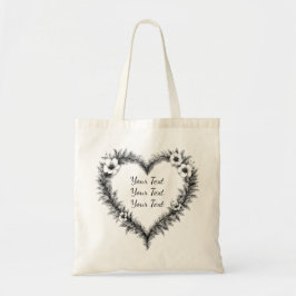 Personalized Rustic Heart Wreath Tote Tote Bag