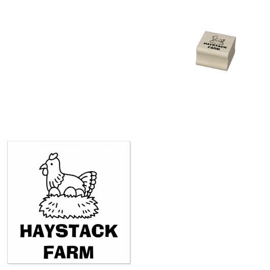 Personalized Rustic Hen Name Egg Love Rubberstempel (Gestempeld)