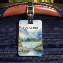 Personalized Rustic Mountain Bagagelabel