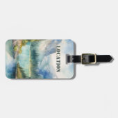 Personalized Rustic Mountain Bagagelabel (Voorkant horizontaal)