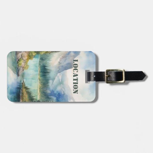 Personalized Rustic Mountain  Bagagelabel (Voorkant horizontaal)