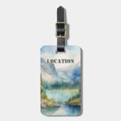 Personalized Rustic Mountain Bagagelabel (Voorkant verticaal)