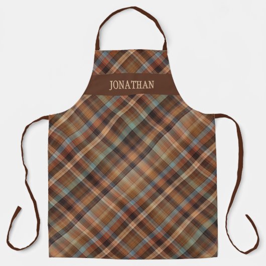 Personalized Rustic Tartan Plaid Cooking Grilling Schort (Voorkant)