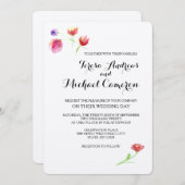 Personalized, Rustic, Watercolor flower, Wedding Kaart (Voorkant / Achterkant)