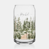 Personalized Rustic Watercolor Green Forest Blikvorm Glas (Voorkant)