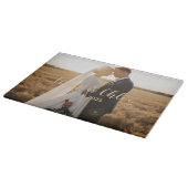 Personalized Rustic Wedding Photo Custom Names Snijplank (Hoek)