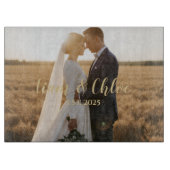 Personalized Rustic Wedding Photo Custom Names Snijplank (Voorkant)