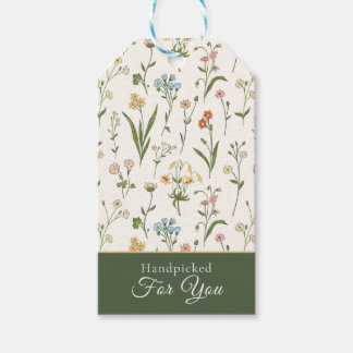 Personalized Rustic Wildflower Meadow "Handpicked" Cadeaulabel