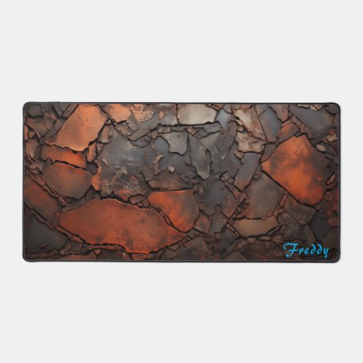 Personalized Rusty Cast Iron Image Desk Mat (Voorkant)