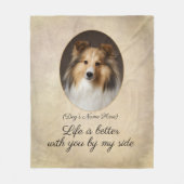 Personalized Sable Sheltie by My Side Fleece Deken (Voorkant)