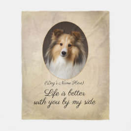 Personalized Sable Sheltie by My Side Fleece Deken