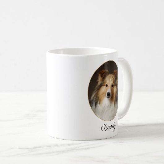Personalized Sable Sheltie by My Side Koffiemok (Voorkant rechts)