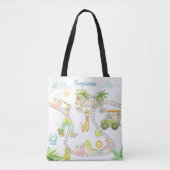 Personalized Safari Animals Canvas tas (Voorkant)