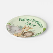 Personalized Safari Birthday Paper Plates Papieren Bordje (Gekanteld)