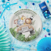 Personalized Safari Party Platter Jungle Birthday Papieren Bordje (Feest)