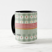 Personalized Sage Green Floral Name Mug Mok (Voorkant links)