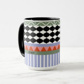 Personalized sage green geometric pattern mok (Voorkant links)