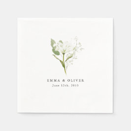 Personalized Sage Green Organic Greenery Wedding Servet