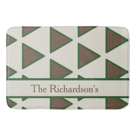 Personalized Sage Green Taupe Triangle Modern Chic Badmat