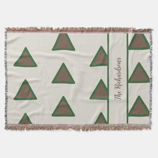 Personalized Sage Green Taupe Triangle Modern Chic Deken (Voorkant)