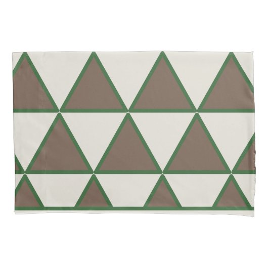 Personalized Sage Green Taupe Triangle Modern Chic Kussensloop (Voorkant)