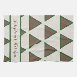 Personalized Sage Green Taupe Triangle Modern Chic Theedoek