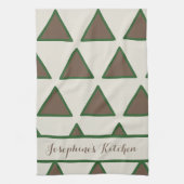 Personalized Sage Green Taupe Triangle Modern Chic Theedoek (Verticaal)