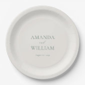 Personalized Sage Green Wedding Paper Plates Papieren Bordje (Voorkant)