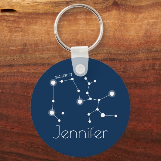 Personalized Sagittarius Zodiac Constellation Sleutelhanger (Voorkant)
