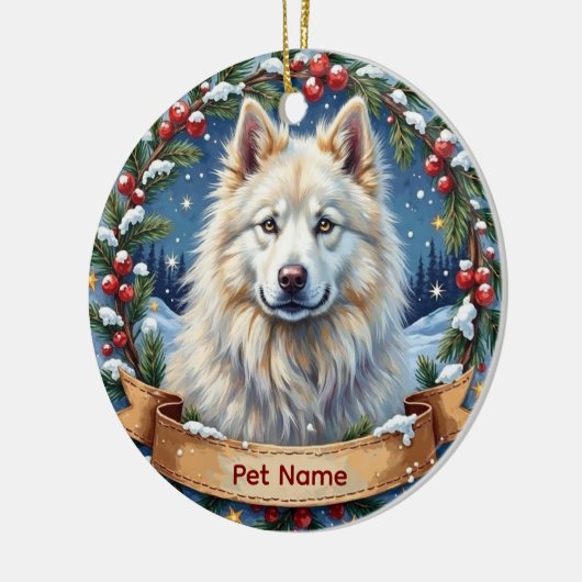 Personalized Samoyed Christmas Keramisch Ornament (Links)