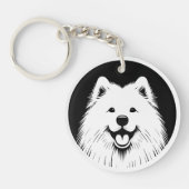 Personalized Samoyed Pop Art Super Cute Sleutelhanger (Voorkant)