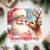 Personalized Santa and Rudolph Kids Xmas Puzzle  Legpuzzel