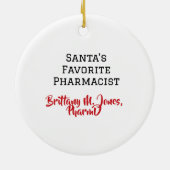 Personalized Santa as a Pharmacist Ornament (Achterkant)