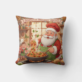 Personalized Santa Chef Pasta Night Kussen