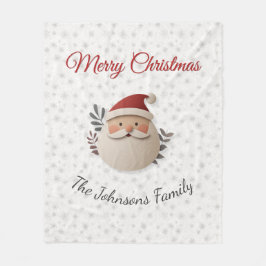 Personalized Santa Christmas – Custom Family Name Fleece Deken