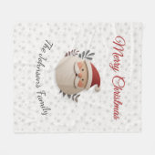 Personalized Santa Christmas – Custom Family Name Fleece Deken (Voorkant (Horizontaal))