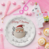 Personalized Santa Christmas Paper Plate Papieren Bordje (Feest)
