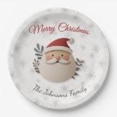 Personalized Santa Christmas Paper Plate Papieren Bordje (Voorkant)