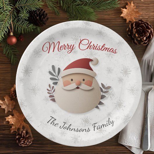 Personalized Santa Christmas Paper Plate Papieren Bordje