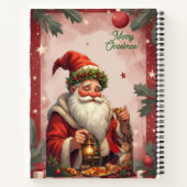 Personalized Santa Claus North Pole Reindeer Red  Notitieboek (Achterkant)