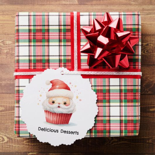 Personalized Santa Cupcake Christmas Business Card Ornament Kaart (Insitu (Geschenk))