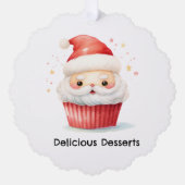 Personalized Santa Cupcake Christmas Business Card Ornament Kaart (Voorkant)
