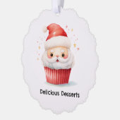 Personalized Santa Cupcake Christmas Business Card Ornament Kaart (Links)