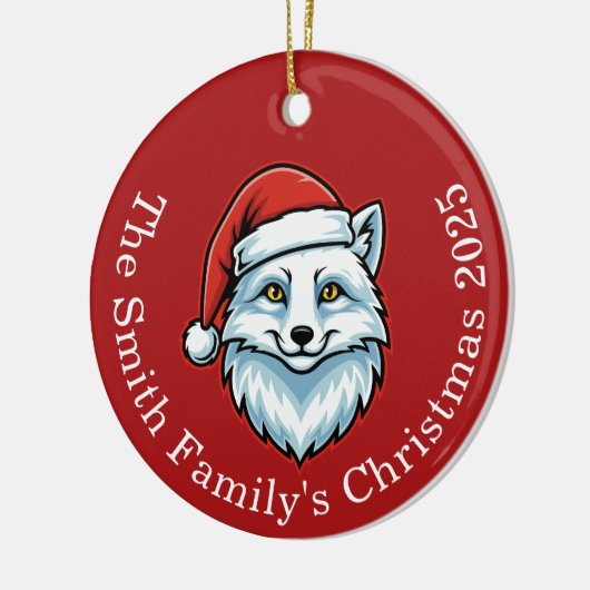 Personalized Santa Fox Ceramic Christmas Ornament  (Links)