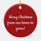 Personalized Santa Fox Ceramic Christmas Ornament (Achterkant)